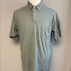 Lands’ End Cotton Polo Shirt Olive Green Size L